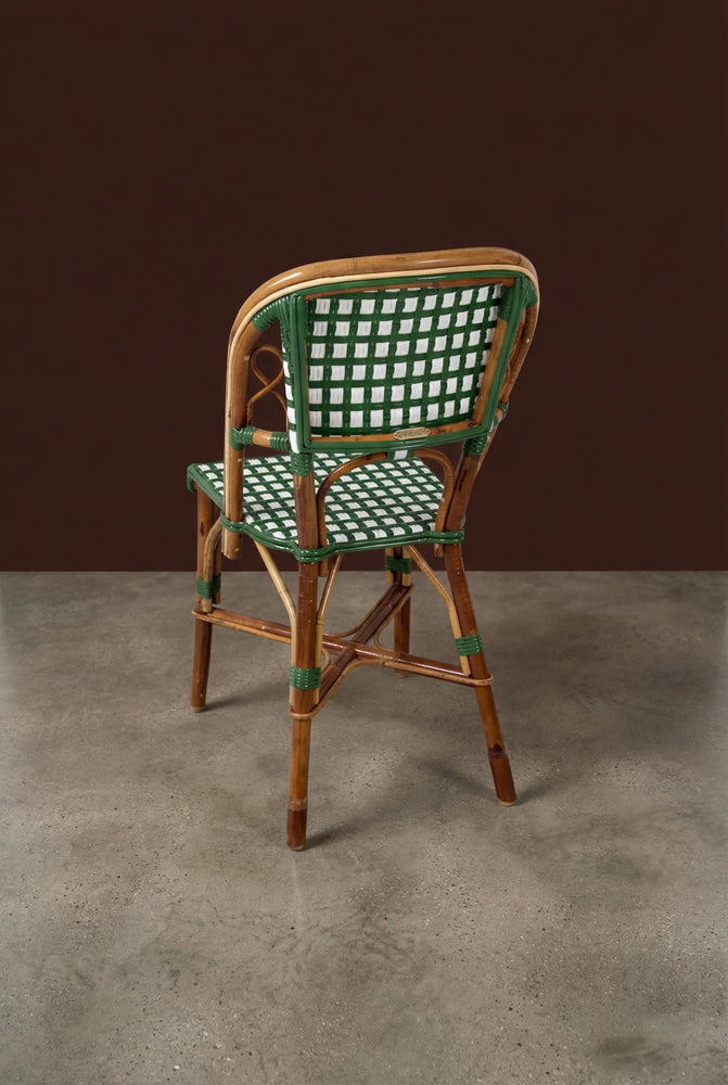 Chaise Martingale Vert Orangerie – chaise en rotin de terrasse pour bistrot parisien | Martingale Paris