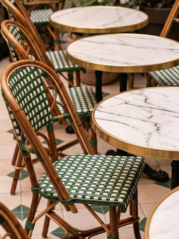Chaise Martingale Vert Orangerie — Chaise en rotin pour restaurant raffiné