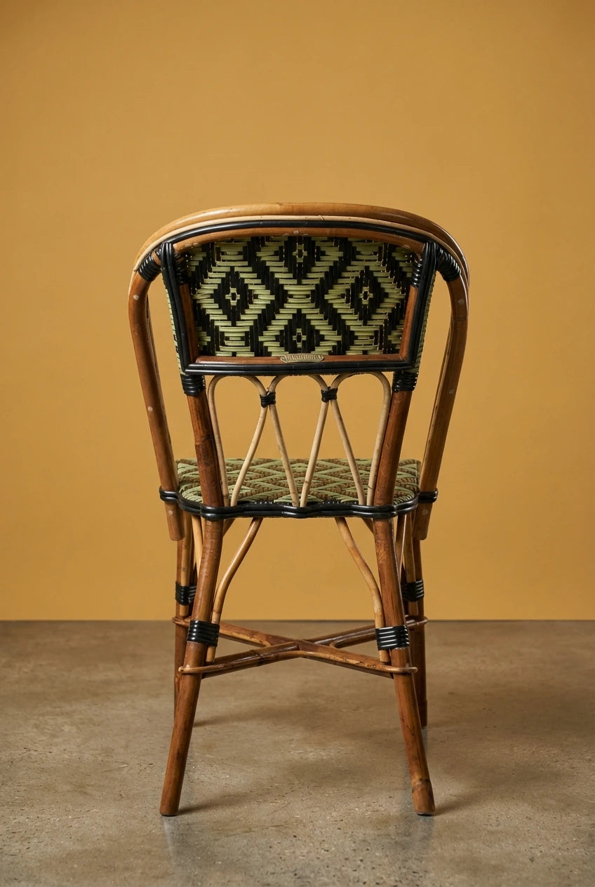 Chaise Martingale Kaki Botanique – chaise en rotin de terrasse pour terrasse extérieure | Martingale Paris