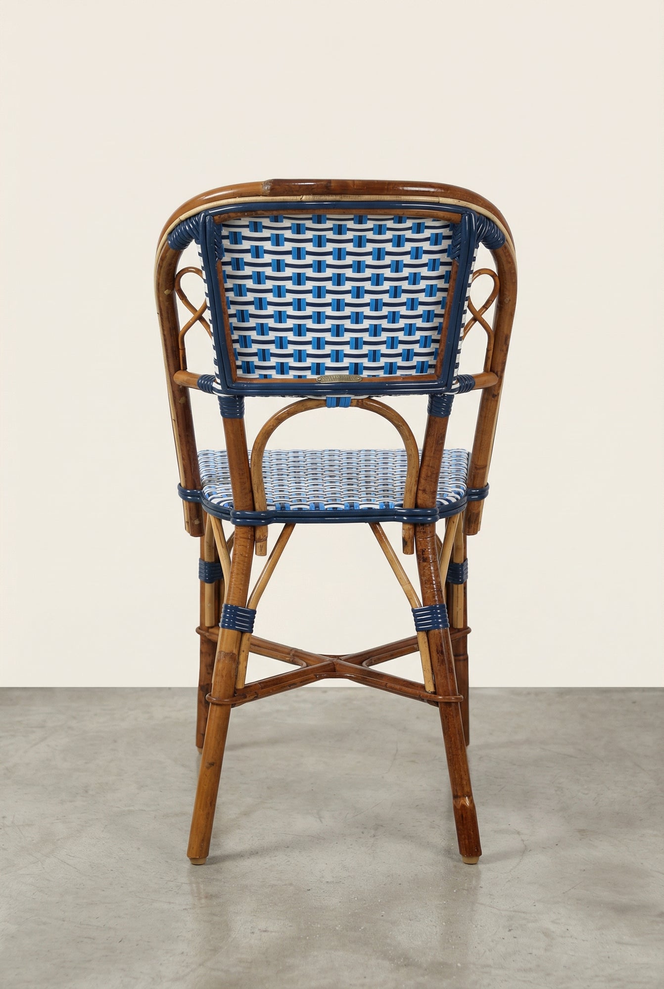 Chaise Martingale en Rotin Bleu Atelier