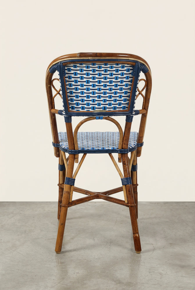 Chaise Martingale en Rotin Bleu Atelier