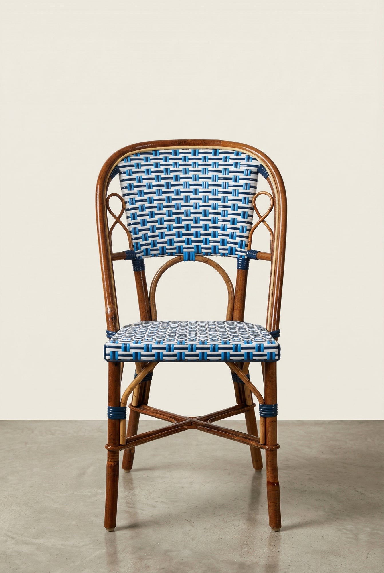 Chaise Martingale en Rotin Bleu Atelier